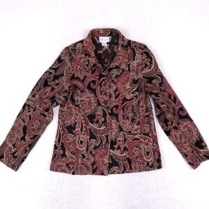 The Tog Shop Vintage Paisley Tapestry Jacket Medium Red